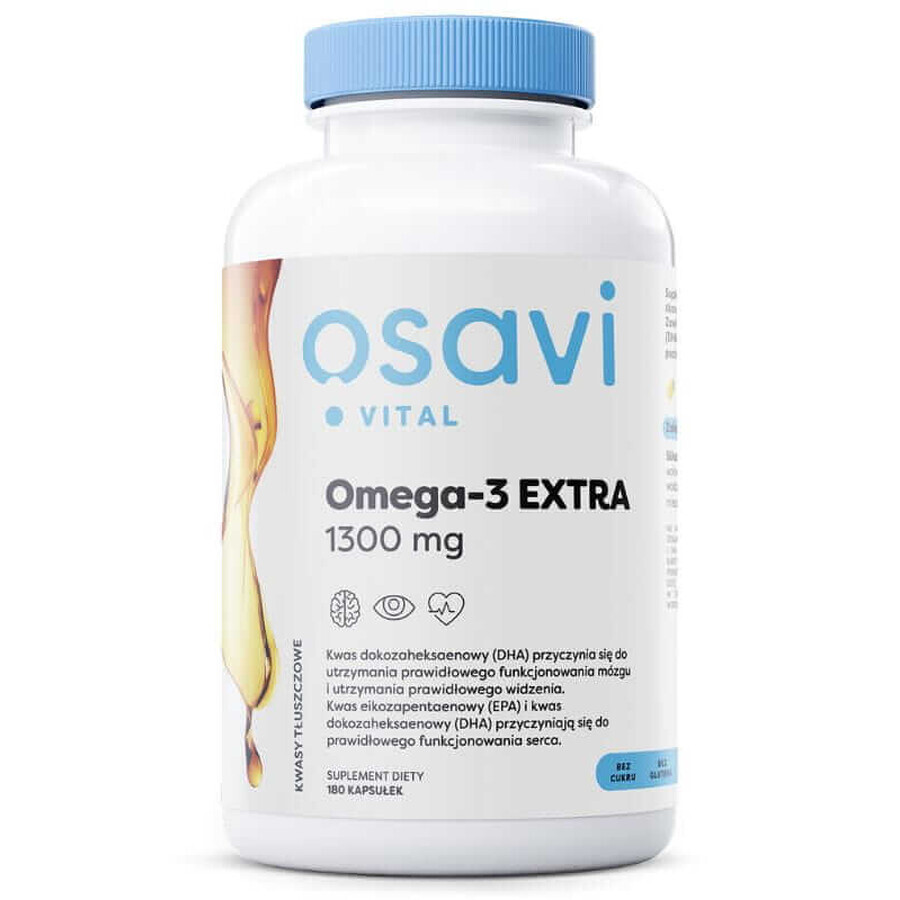 Osavi Omega-3 EXTRA, 1300 mg lemon 180 capsule