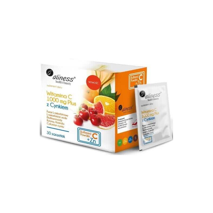 Vitamin C 1000 mg PLUS Zink 30 Portionsbeutel Aliness