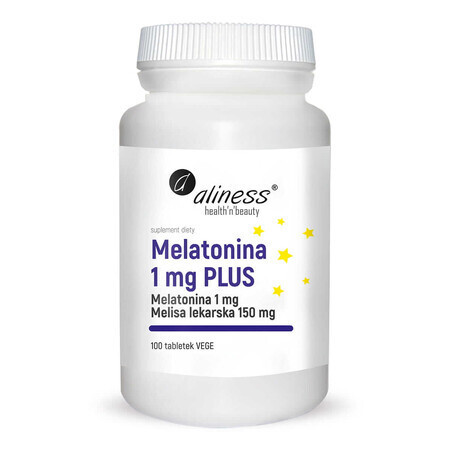 Melatonina 1 mg PLUS Melissa 100 comprimidos Aliness