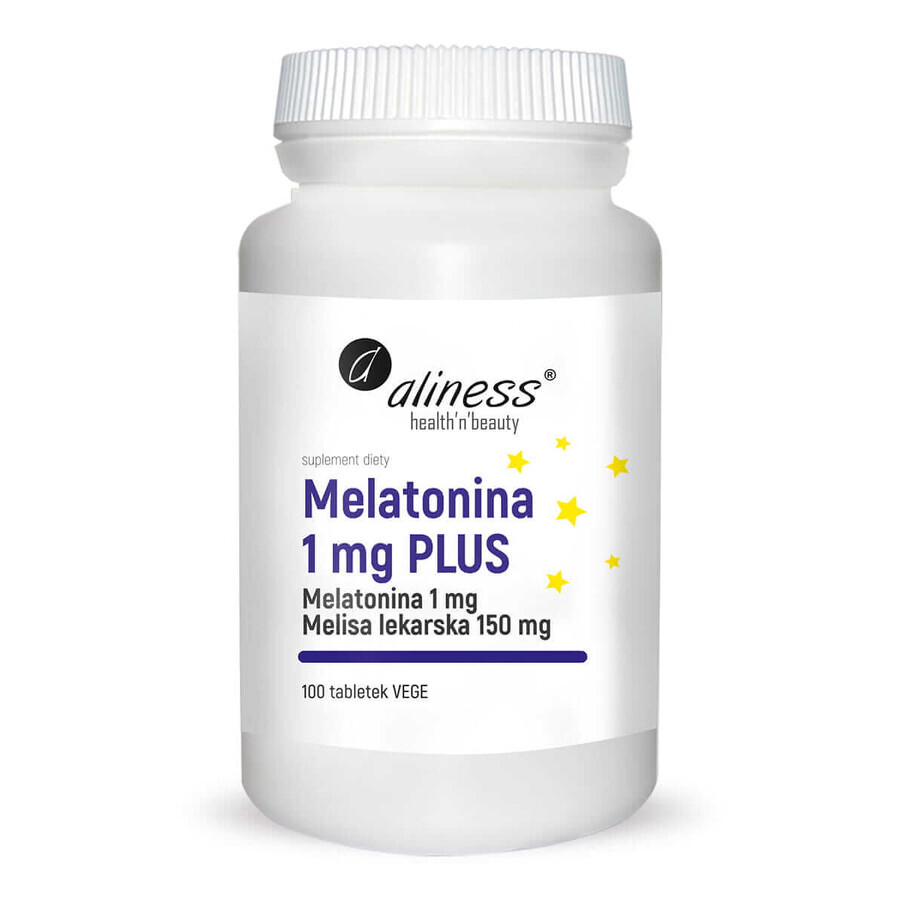 Melatonina 1 mg PLUS Melissa 100 comprimidos Aliness