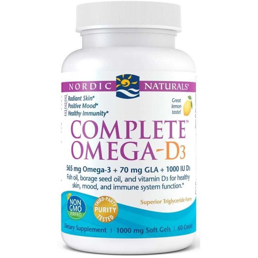 Omega-D3 completo 565mg Limón 60 cápsulas Nordic Naturals