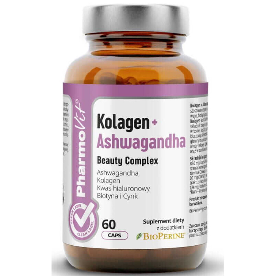 Colagen + Ashwagandha Beauty Complex 60 capsule PharmoVit Clean Label