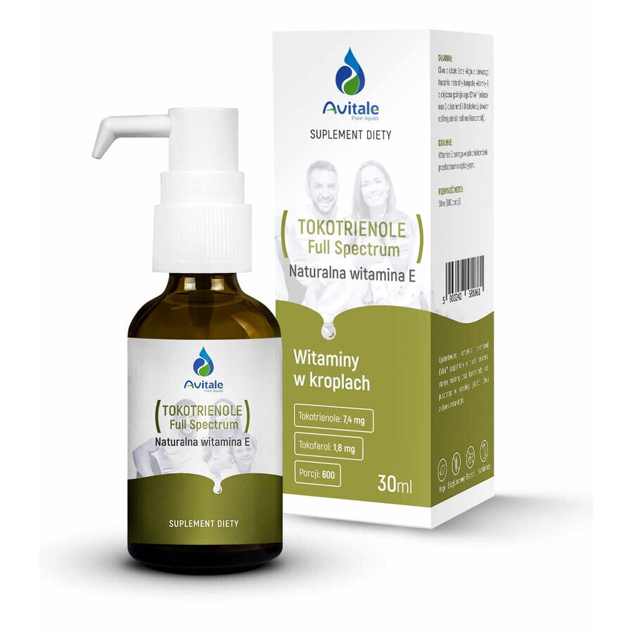 Vitamina E natural (tocotrienoles de espectro completo) gotas 30 ml Avitale