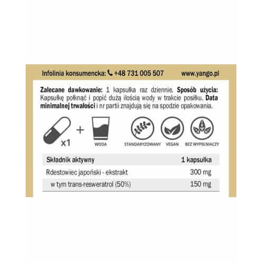 Extrait de Resvératrol 300 mg (90 gélules) YANGO