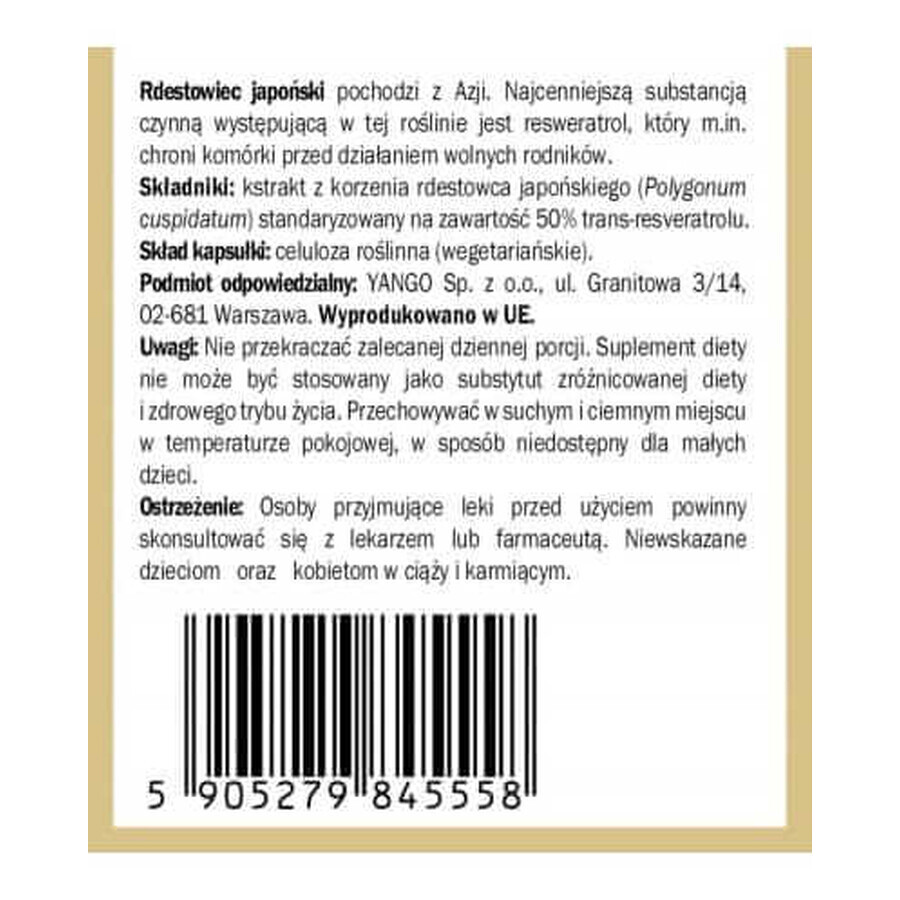 Extrait de Resvératrol 300 mg (90 gélules) YANGO