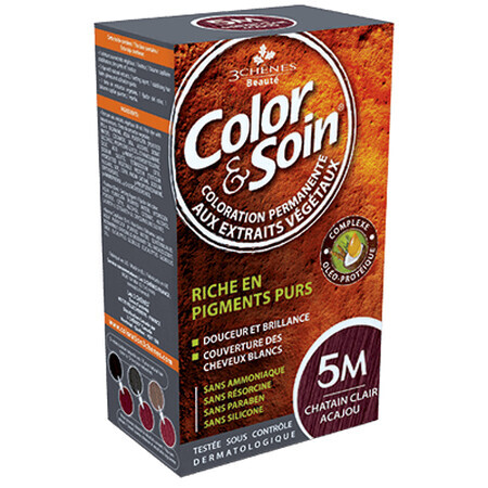 Tinte de pelo Colour & Soin (marrón claro caoba) 5M 135ml