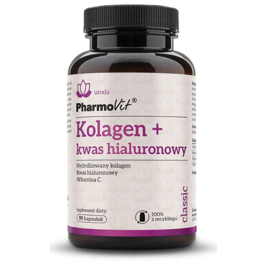 Colágeno + ácido hialurónico 90 cápsulas Pharmovit Classic