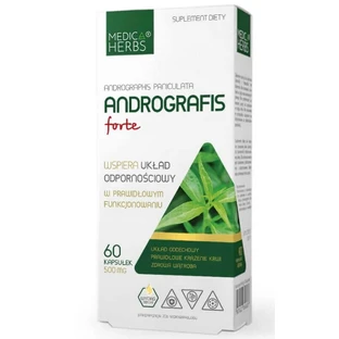 Andrographis forte 500mg, 60 capsule Erbe Medica