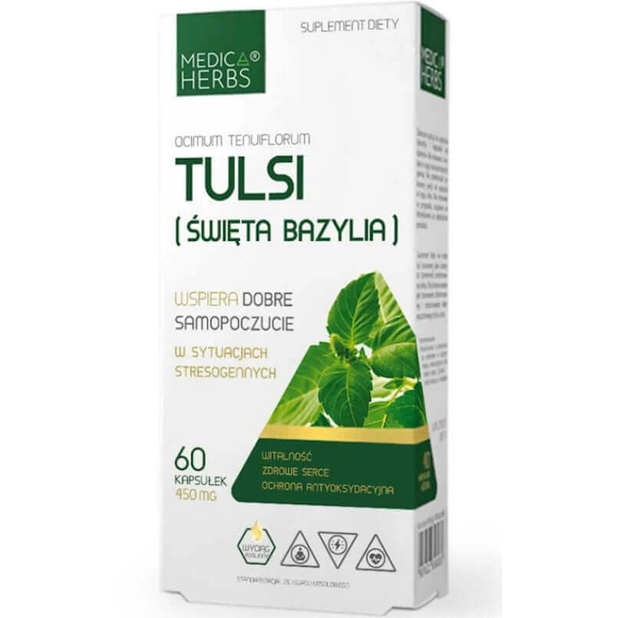 Tulsi (Albahaca Santa) 450mg, 60 cápsulas Medica Herbs