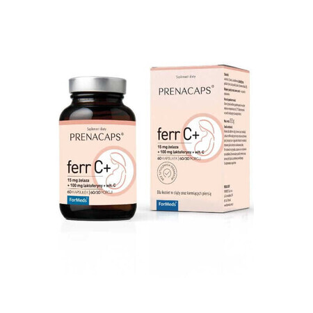 Prenacaps Ferr C + (lactoferina + vitamina C) 60 cápsulas ForMeds