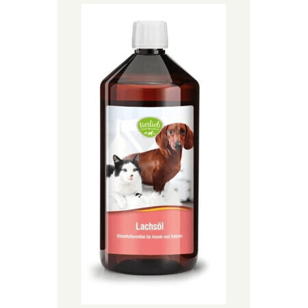 Aceite de salmón atlántico para perros y gatos 1000 ml Tierlieb Sanct Bernhard