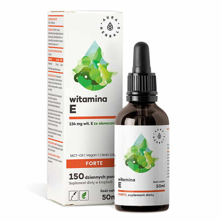 Vitamina E Forte (200 UI) gocce di olio MCT (50 ml) Aura Herbals