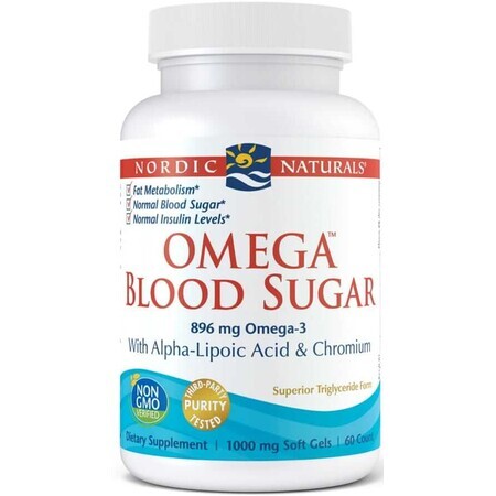 Omega Blood Sugar ALA Acid, cromo (60 cáps.) Nordic Naturals