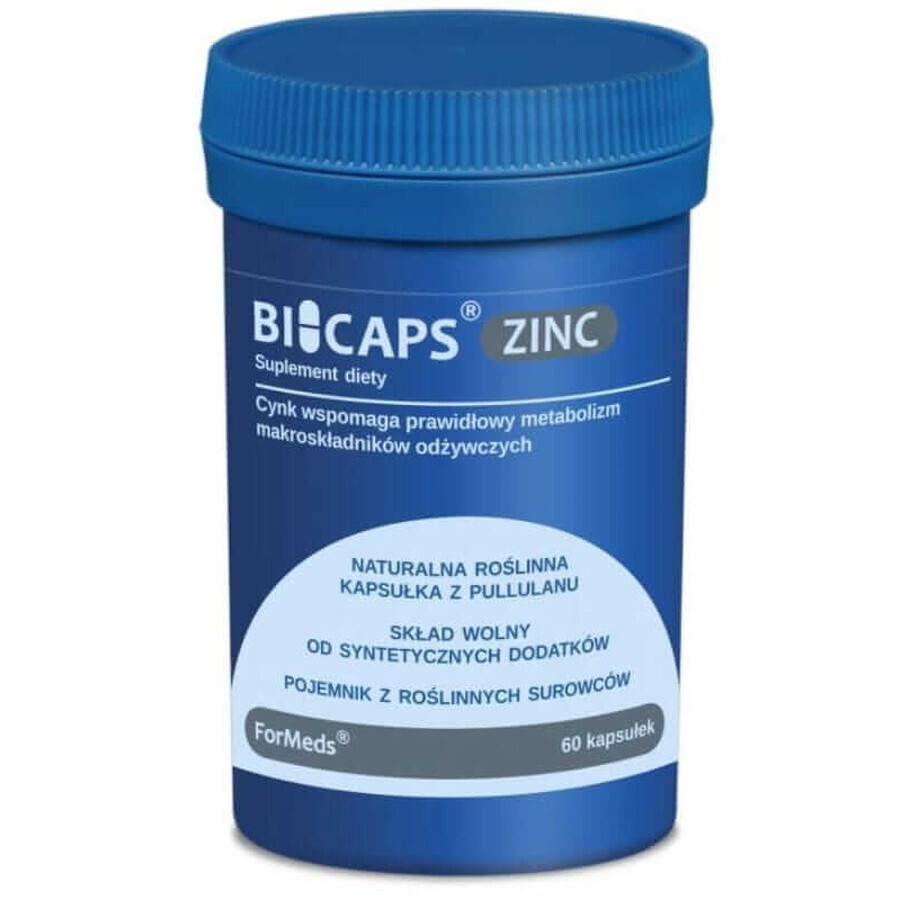 Bicaps Zinc 25 mg - Zinc - 60 cápsulas Formeds