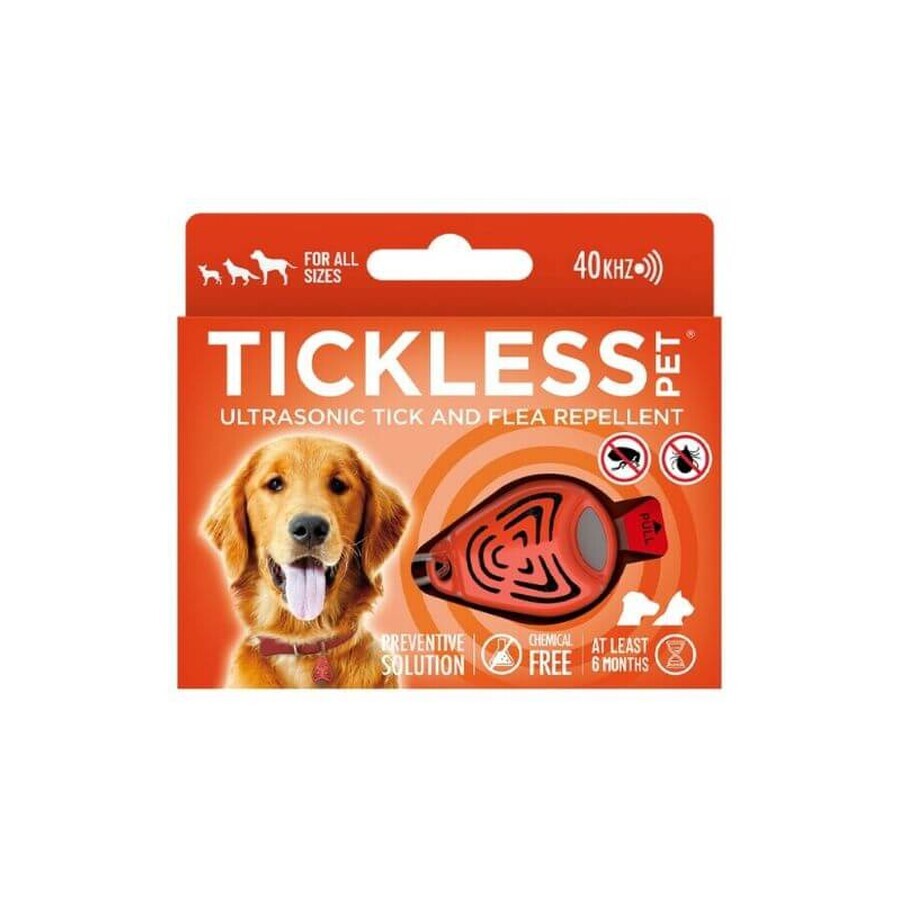 TICKLESS PET ORANGE Ultrasonic tick protection device for pets