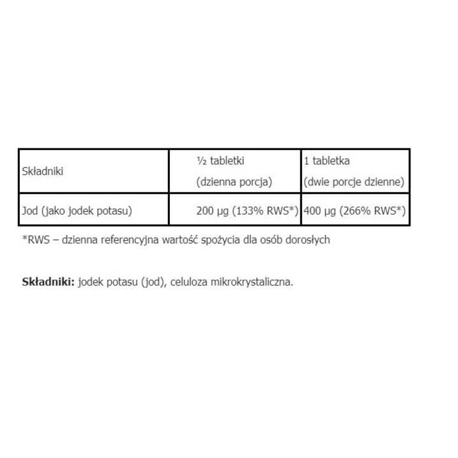 Iodine (potassium iodide) 200 µg / 400 µg 200 tablets Aliness