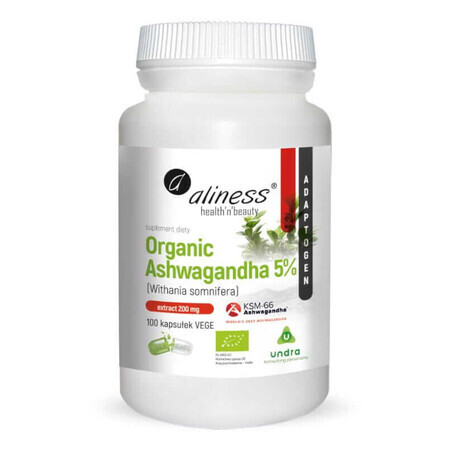 Ashwagandha organica 5% 200mg (100 caps) Aliness