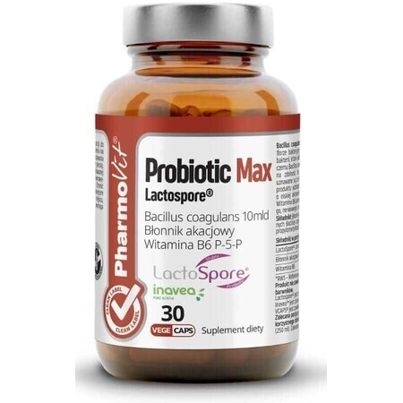 Probiótico Max Lactospore 30 cápsulas PharmoVit Clean Label