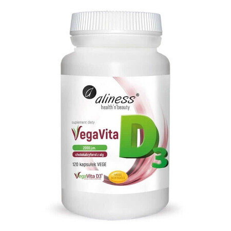 Vitamina D3 natural con ALG 2000j.m. 120vcaps Aliness