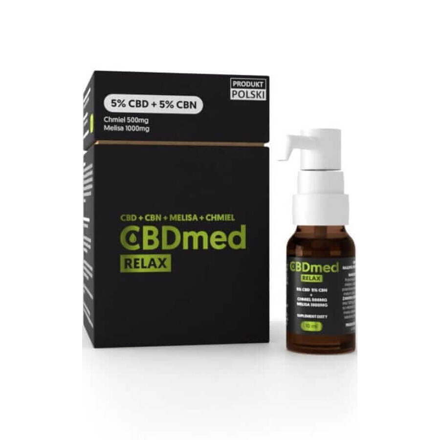 Olio di canapa rilassante 5% CBD + 5% CBN + Luppolo e Melissa 10ml CBDmed CBD