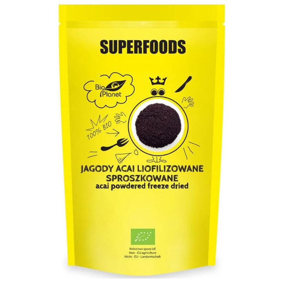 SUPERFOOD Organic Acai berries polvo liofilizado 100g BIO PLANET BIO PLANET