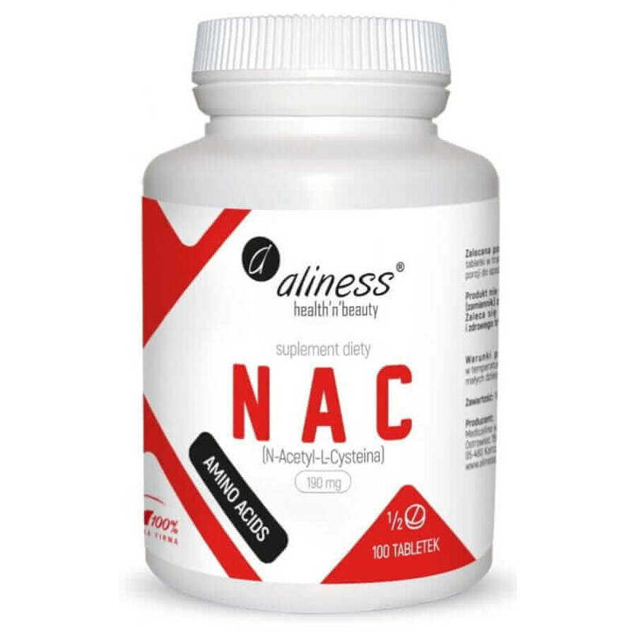 NAC N-Acetil-L-Cisteína 190mg (1/2 comprimido)100 comprimidos Aliness