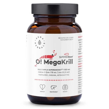 O! MegaKrill 1180mg, 60 capsule Aura Herbals