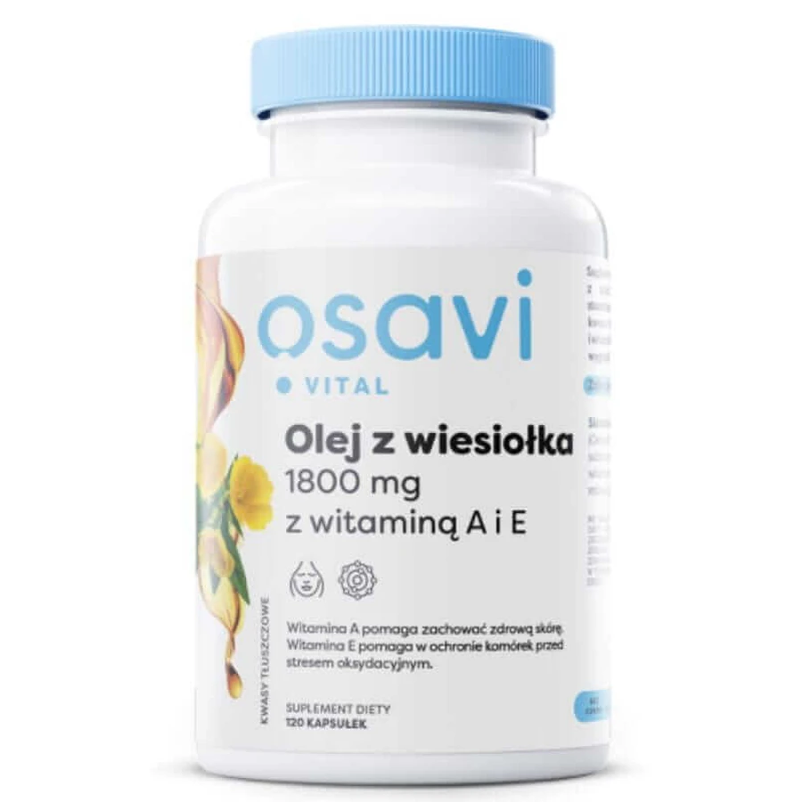 Ulei de Evening Primrose cu vitaminele A și E 120 capsule Osavi