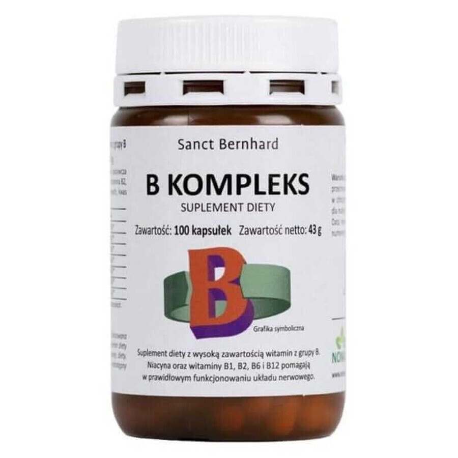 Vitamin B-Komplex (Niacin, B1, B2, B6, B12) 100 Kapseln Sanct Bernhard