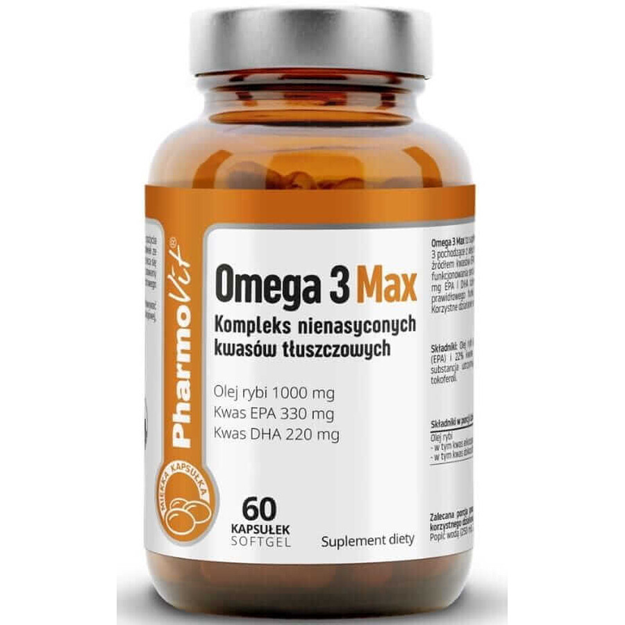 Omega 3 Max 60 cápsulas PharmoVit Clean Label