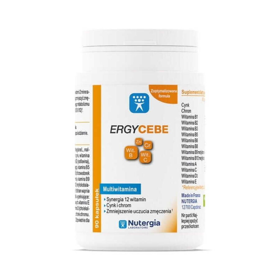 Ergycebe Multivitamin Nutergia (sinergia de 12 vitaminas, zinc y cromo) 90 cápsulas