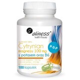 Citrato de magnesio 100 mg con potasio 150 mg, B6 (P-5-P) 100 Aliness® 100 cápsulas vegetales