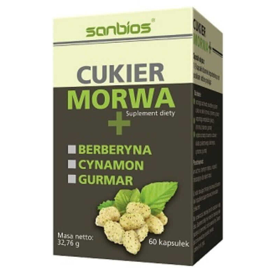 Morera de azúcar + Berberina, canela, Gurmar 60 cápsulas SANBIOS