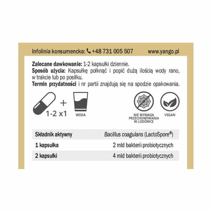 Probiotic BC-2 - 60 cápsulas, Yango