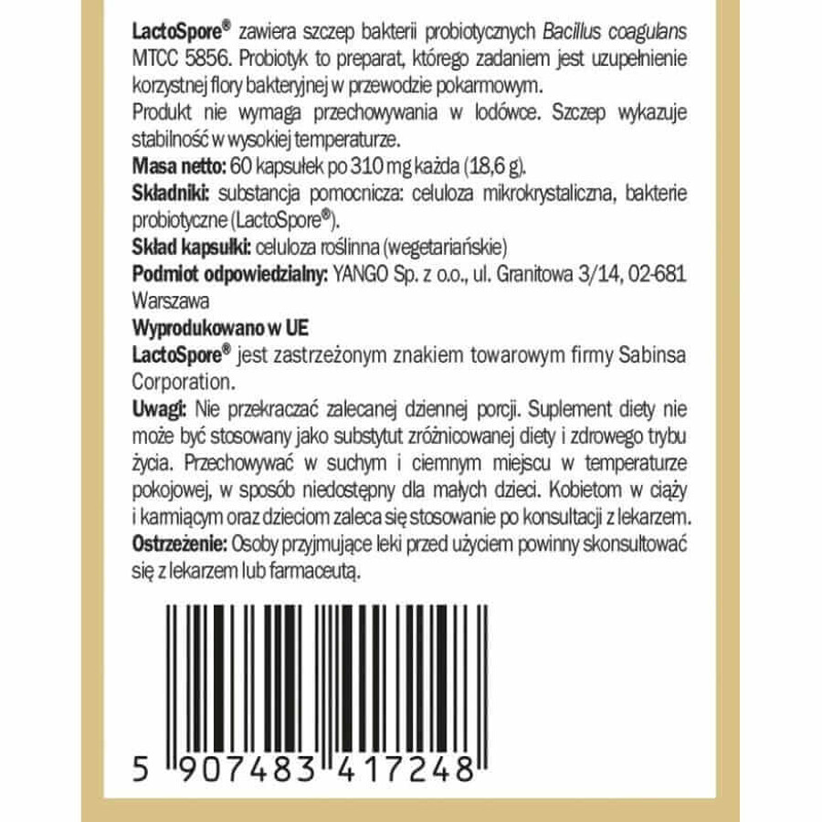 Probiotic BC-2 - 60 cápsulas, Yango