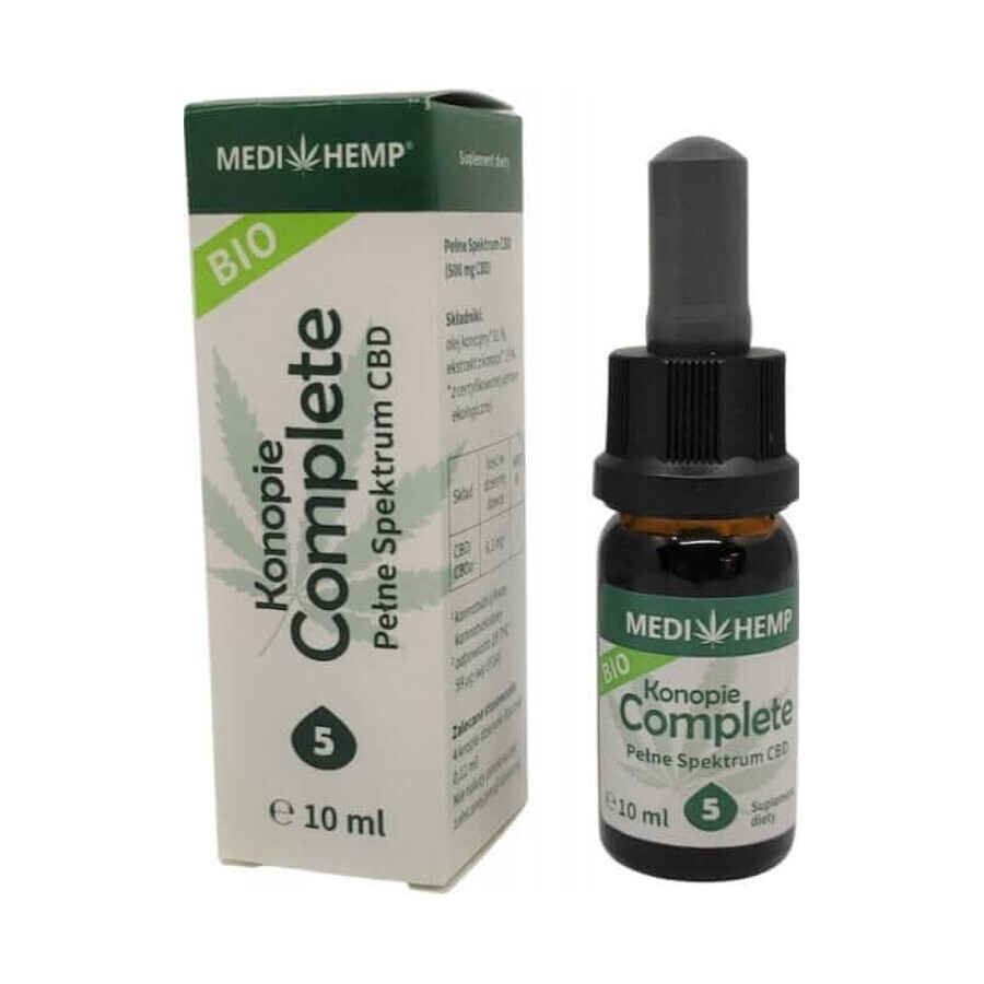 CBD 5% Aceite de Cáñamo Medihemp 5% CBD Aceite de Cáñamo Extracción CO2 10 ml