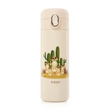 Gourde en acier inoxydable avec paille en silicone pour enfants, blanc crème, 350 ml, Reer