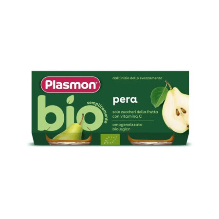 Purea di pere biologica, + 6 mesi, 2 x 80 g, Plasmon