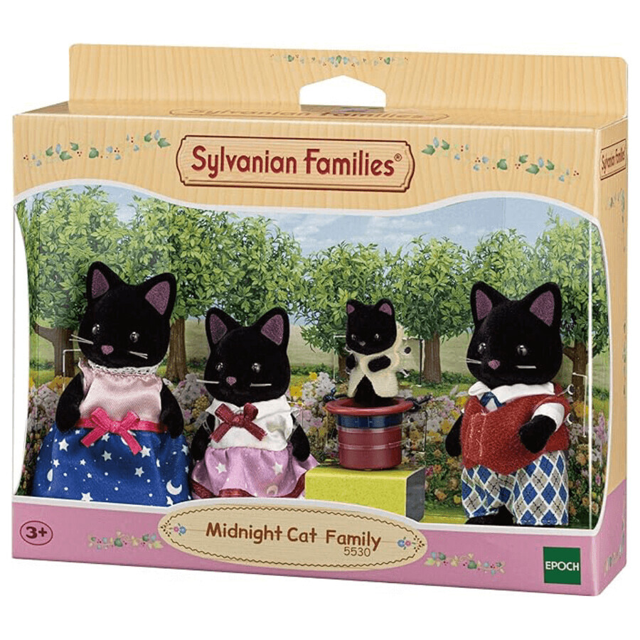 Set di 4 statuette Gattini neri Sylvanian Families, +3 anni, Epoch