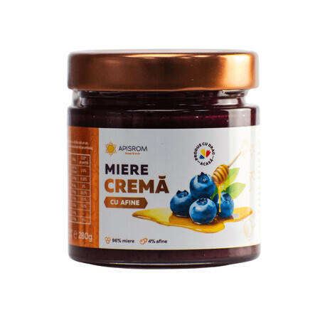 Creamed honey with blueberries, 280 g, Apisrom