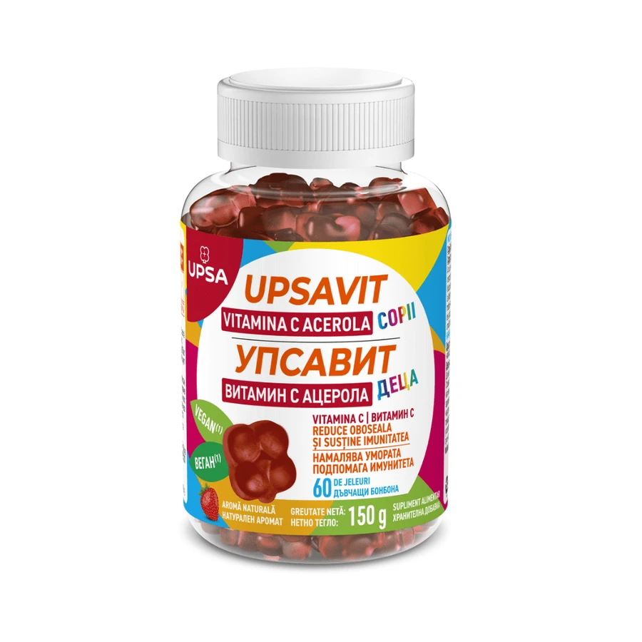 Upsavit Vitamine C Acerola voor kinderen, 60 geleiproducten, Upsavit
