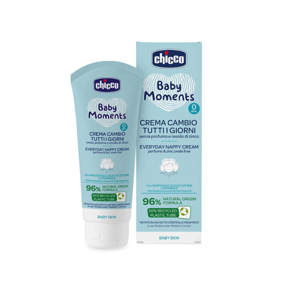 Crema protectora de la dermatitis del pañal Baby Moments, + 0 meses, 100 ml, Chicco