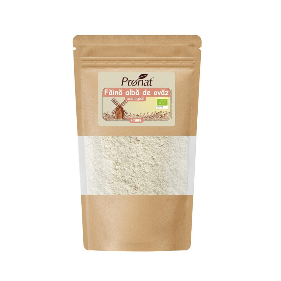 Farina di avena bianca biologica, 500 g, Pronat