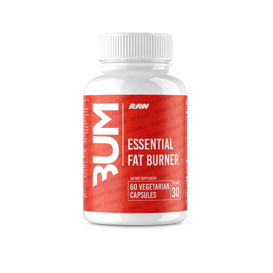 Quemador de Grasa Essential Fat Burner, 60 cápsulas, Raw Nutrition