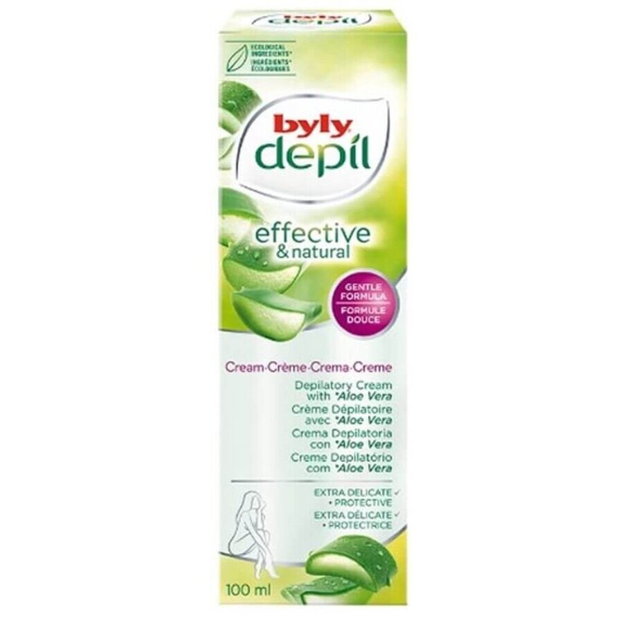 Crema depilatoria con aloe vera, 100 ml, Byly