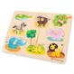 Puzzle infantil de madera Safari, 2 a&#241;os+, 9 piezas, New Classic Toys