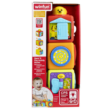 Set de 3 cubos de actividades, 3 meses+, Winfun