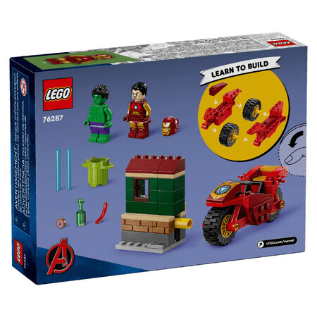 Iron Man con moto e Hulk, 4+ anni, 76287, Lego Marvel