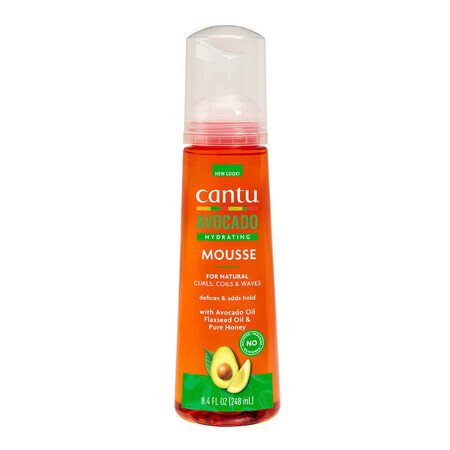 Espuma de peinado con aceite de aguacate Coils & Waves, 248 ml, Cantu