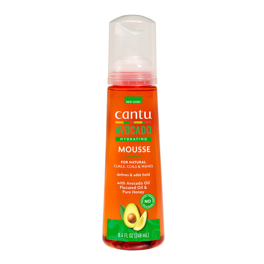 Espuma de peinado con aceite de aguacate Coils & Waves, 248 ml, Cantu